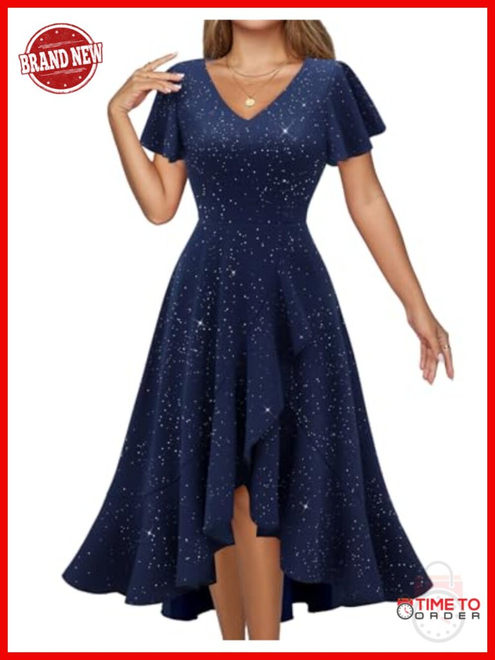 DRESSTELLS Women's Cocktail Dress Sparkly Formal Wedding Guest Gala